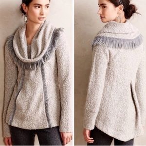 Anthropologie Angel Of The North Fringe Cowl Neck Pullover